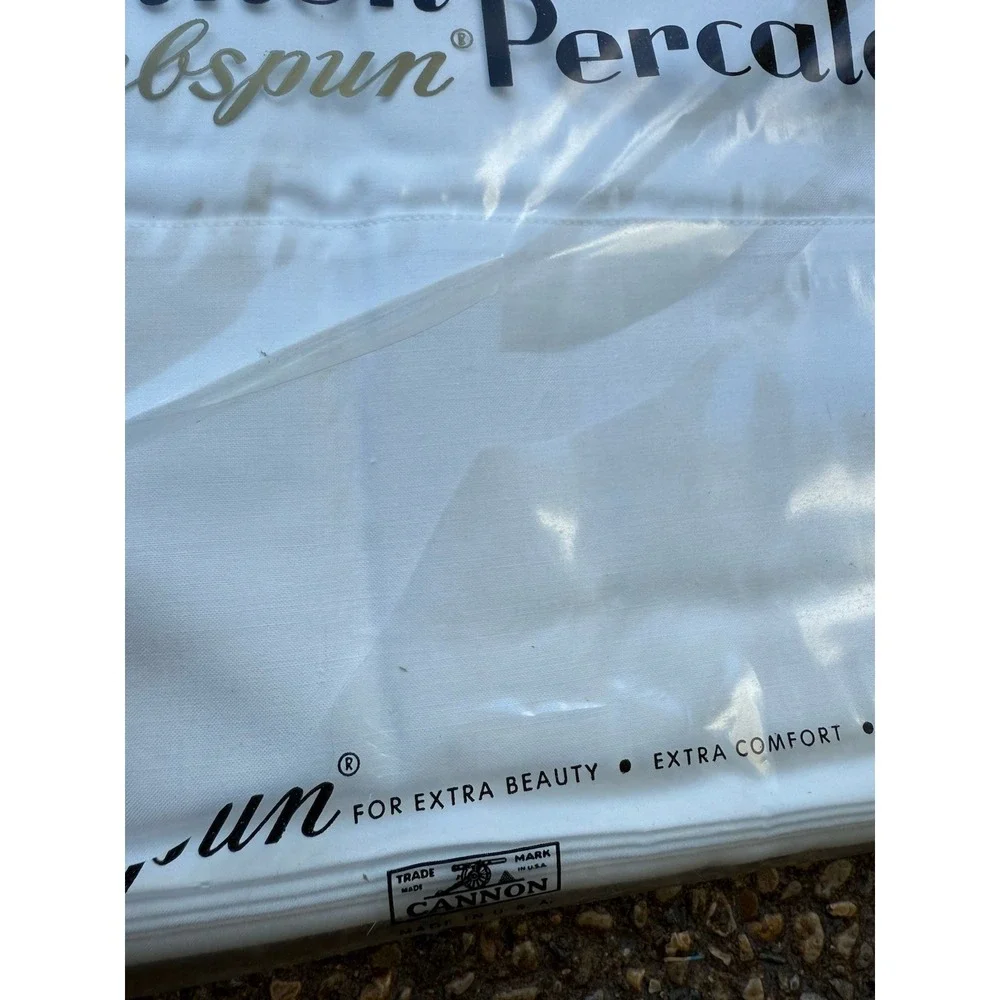 Vintage Cannon Combspun Cotton Percale Double Sheet Fitted And Regular USA READ